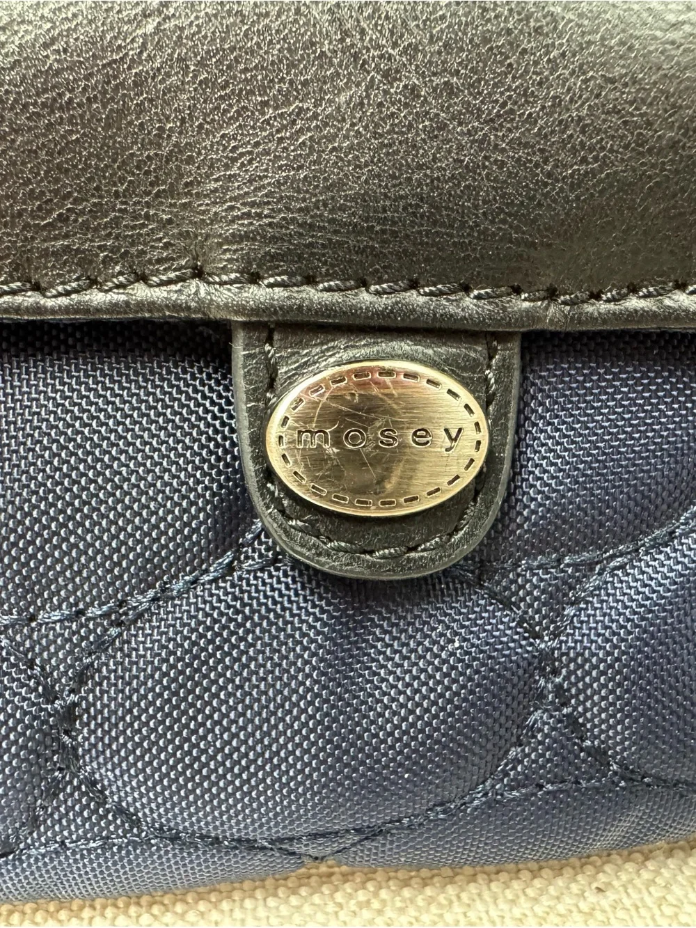 Mosey Navy and Black Compact Crossbody Wallet - Sleek Everyday Bag